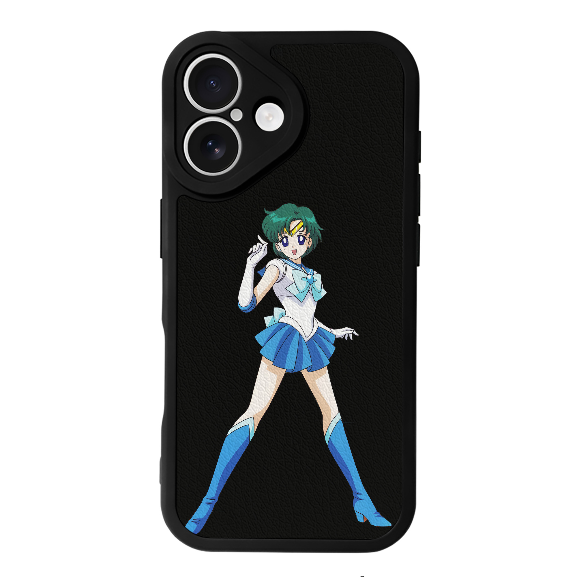 （画像用） 美少女戦士セーラームーン 海王 みちる（かいおう みちる） Sailor Moon Kaiou Michiru 【iPhone 16シリーズ対応】シリコンスマホケース（レザー調） 材質：シリコン